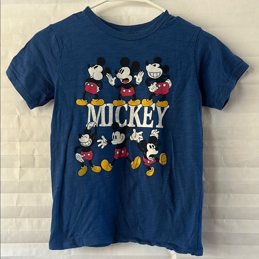 Disney Mickey Mouse T-Shirt Blue Short Sleeve Kids Size 7/8 Boys Girls Graphic